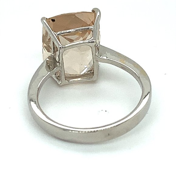 Imperial Topaz 11.17ct Solid 18K White Gold Ring - Picture 7 of 9